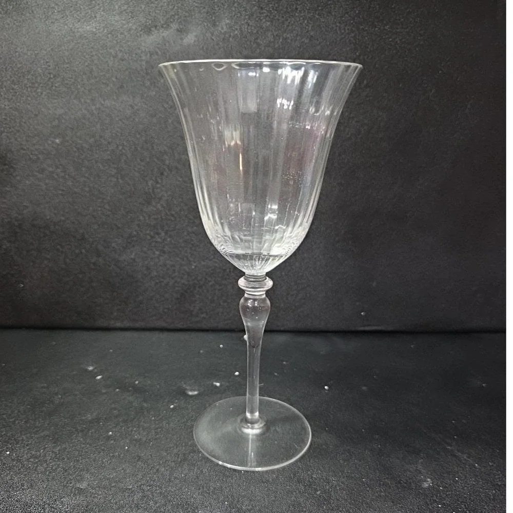 Miller Rogaska Fluted Goblet, Clear Ribbed Optic Wine Glass,‎ Crystal Stemware